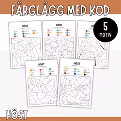 Färglägg med kod - Höst