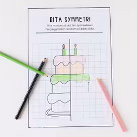 Symmetri - Rita och färglägg