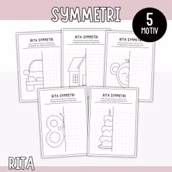 Symmetri - Rita och färglägg