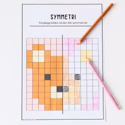 Symmetri - Färglägg pixlar
