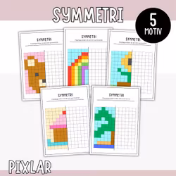 Symmetri - Färglägg pixlar