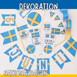 Sveriges nationaldag - Dekorationer att skriva ut (6 juni)