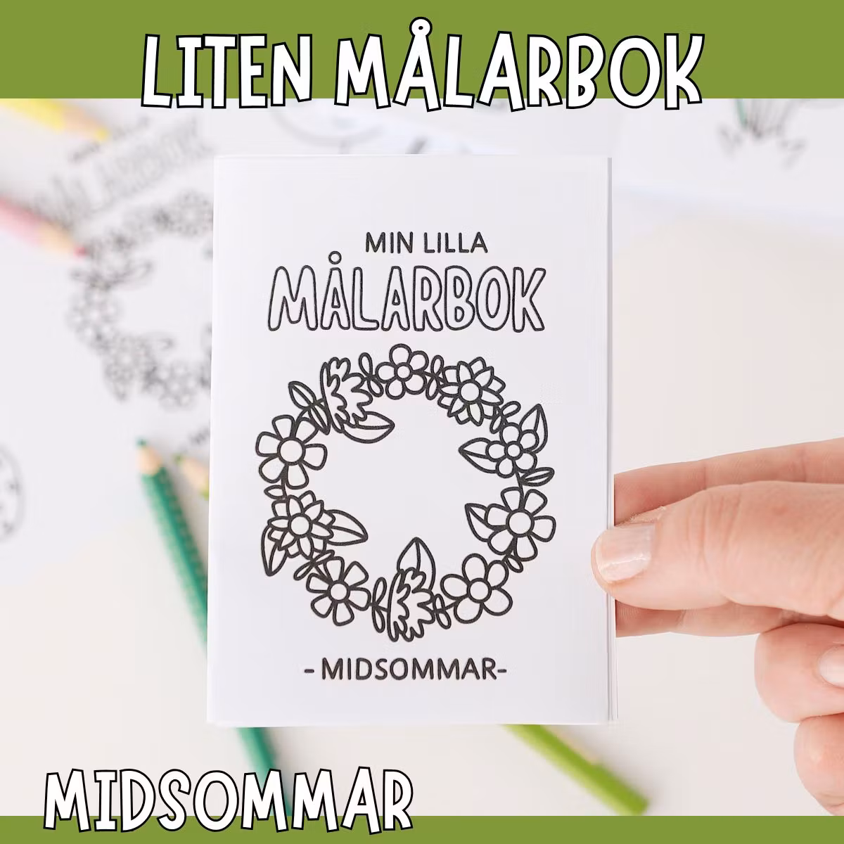 Min lilla målarbok - midsommarpyssel att skriva ut