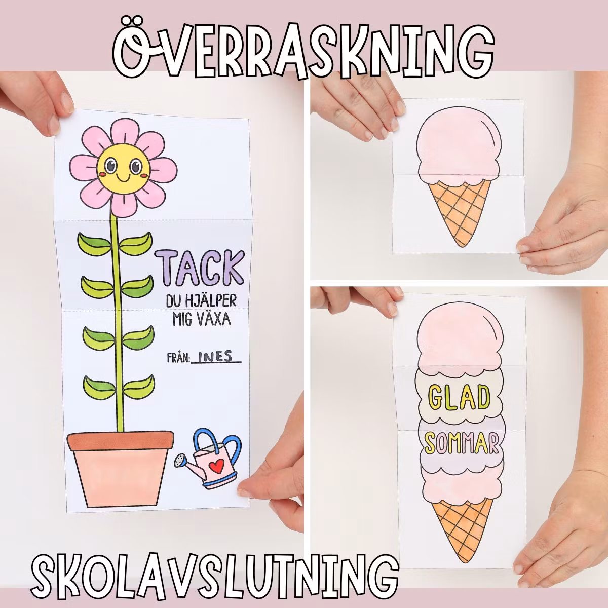 Skolavslutnings present – Öppningsbara kort till lärare