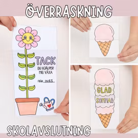 Skolavslutnings present – Öppningsbara kort till lärare