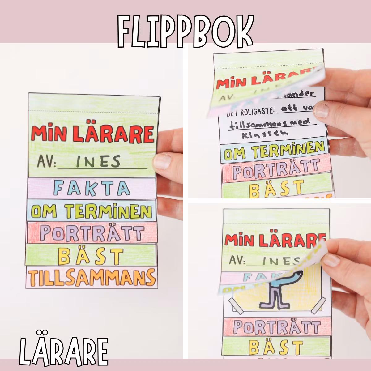 Skolavslutning present till lärare - Flippbok att skriva ut