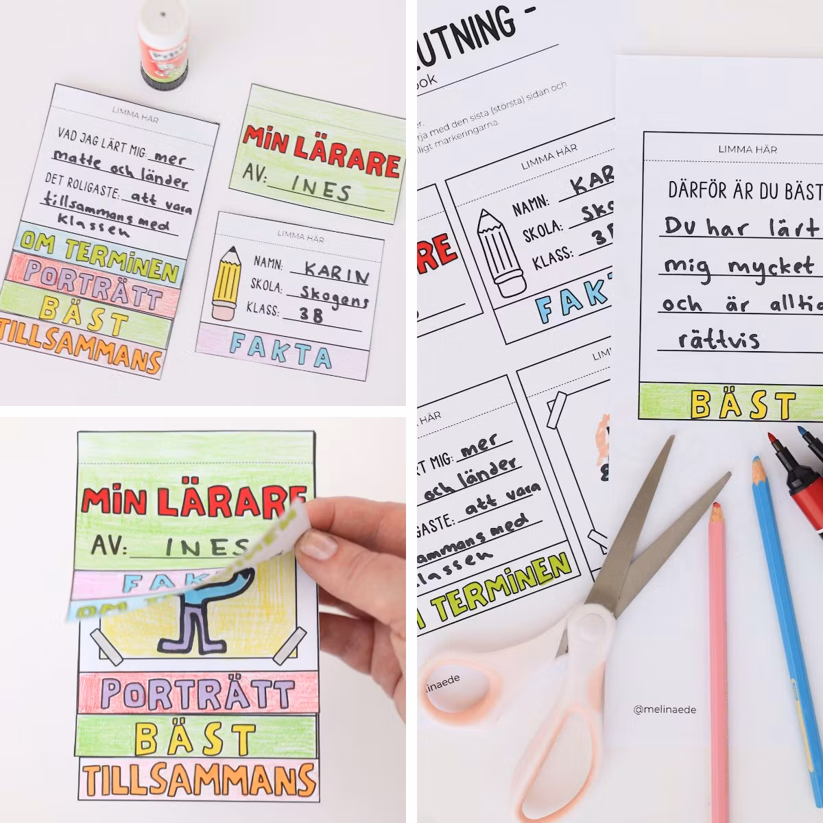 Skolavslutning present till lärare - Flippbok att skriva ut