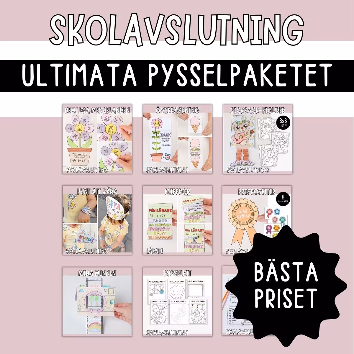 Skolavslutning - Ultimata pysselpaketet för barn att skriva ut
