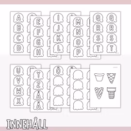 Namnskylt i form av en glass - Bokstavspyssel för barn