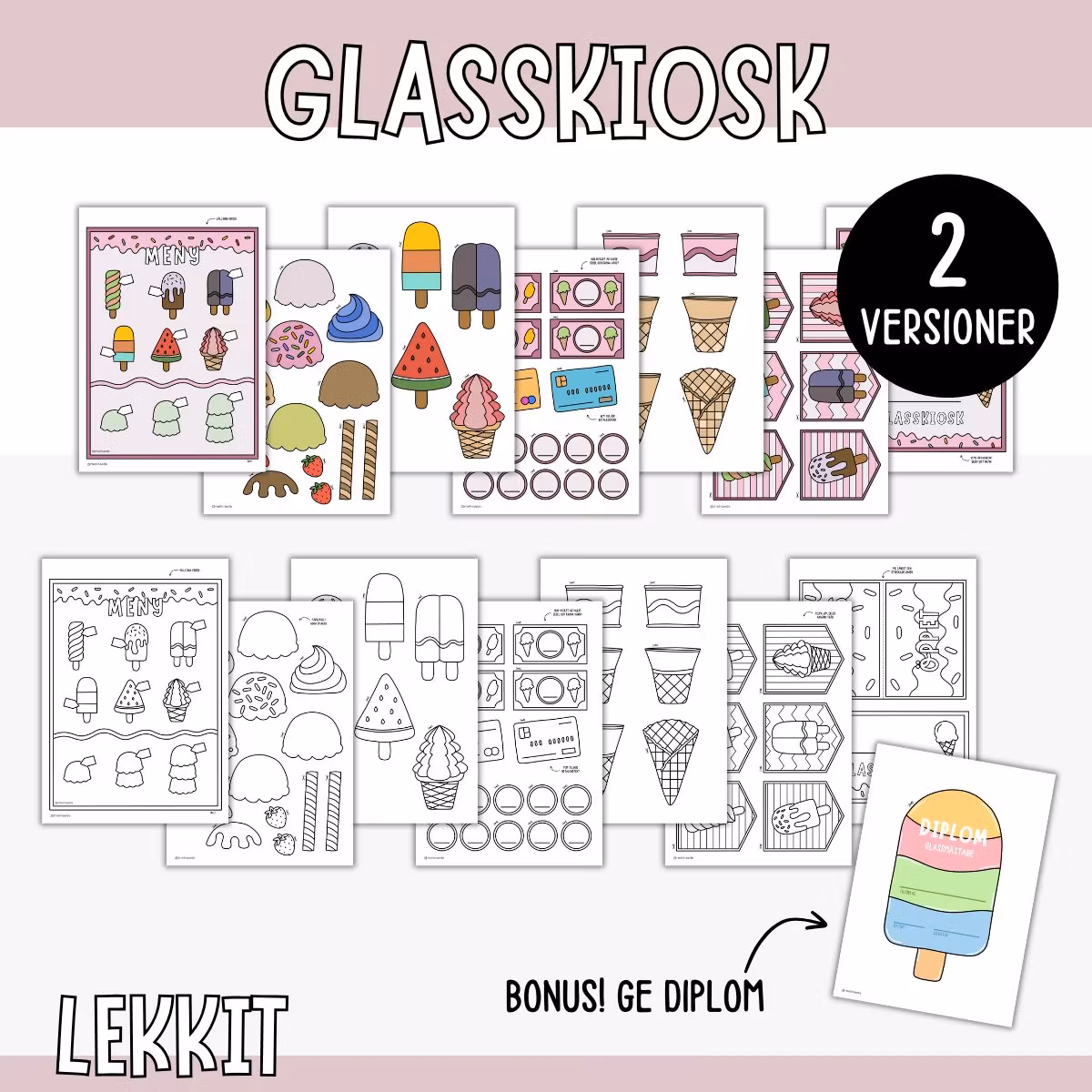 Lekkit glasskiosk - Skriv ut själv