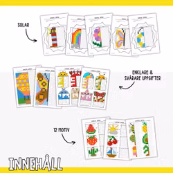 Symmetri - Färglägg pixelbilder - Sommar