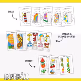Symmetri - Färglägg pixelbilder - Sommar