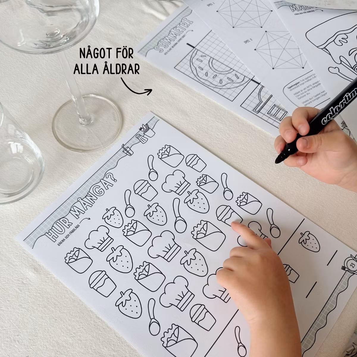 På restaurangen - Utmaningar, prat, spel, skattjakter & pyssel