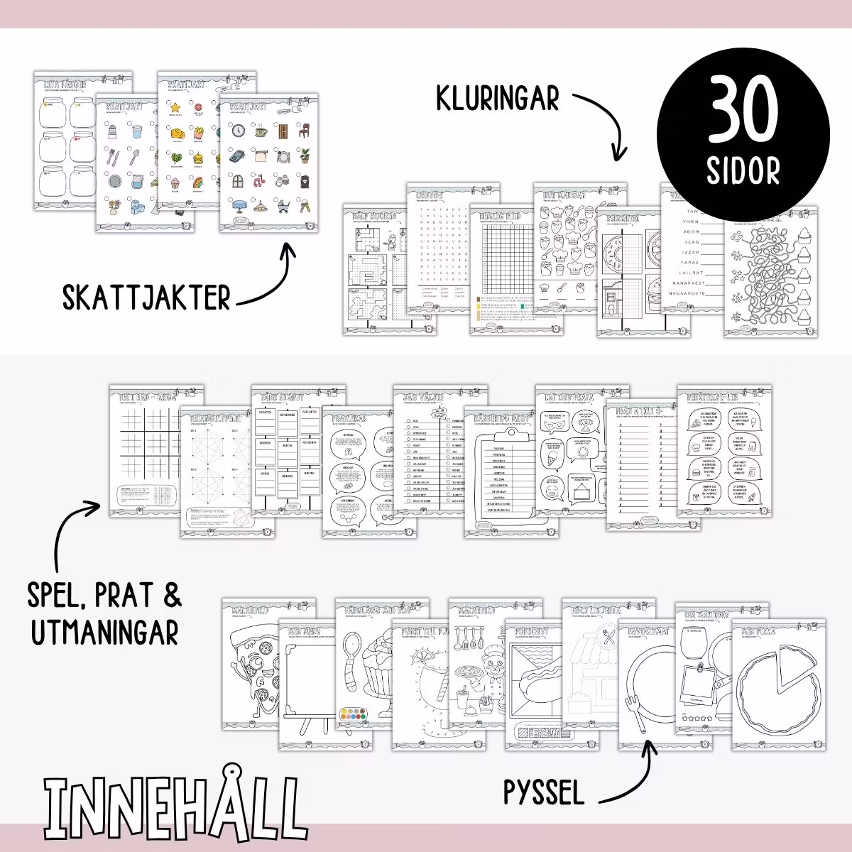 På restaurangen - Utmaningar, prat, spel, skattjakter & pyssel