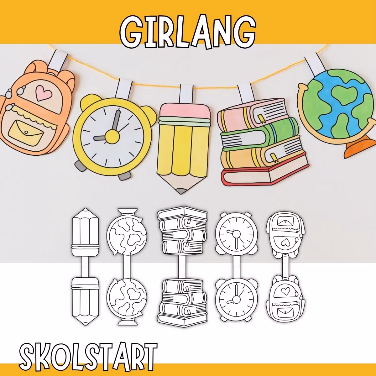 Girlang - Skolstartspyssel att skriva ut