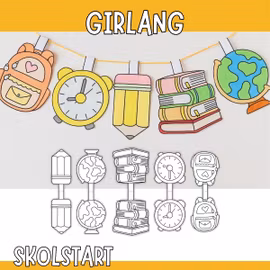 Girlang - Skolstartspyssel att skriva ut