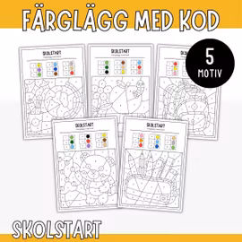 Färglägg med kod - Skolstart