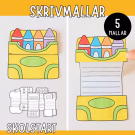Skrivmallar som öppnas - Skolstartspyssel
