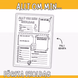 Skolstart - Rita och skriv om första skoldagen