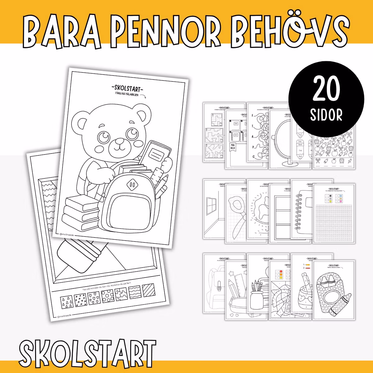 Skolstart-pyssel - Bara pennor behövs