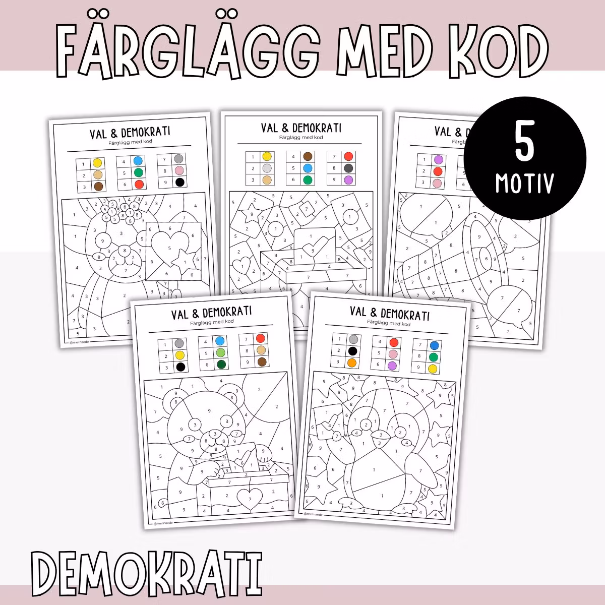 Färglägg med kod - Demokrati