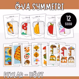 Symmetri - Färglägg pixelbilder - Höst