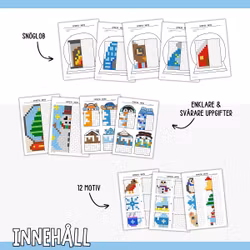Symmetri - Färglägg pixelbilder - Vinter