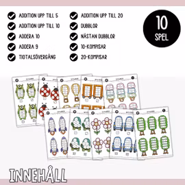 Slå & räkna (10 mattespel) - Addition upp till 20