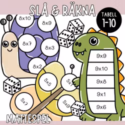 Slå & räkna (10 mattespel) - Multiplikation tabell 1-10