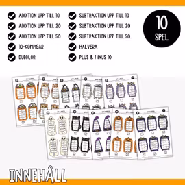 10 mattespel (slå & räkna) - Halloween