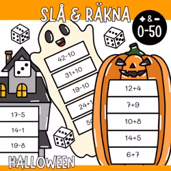 10 mattespel (slå & räkna) - Halloween