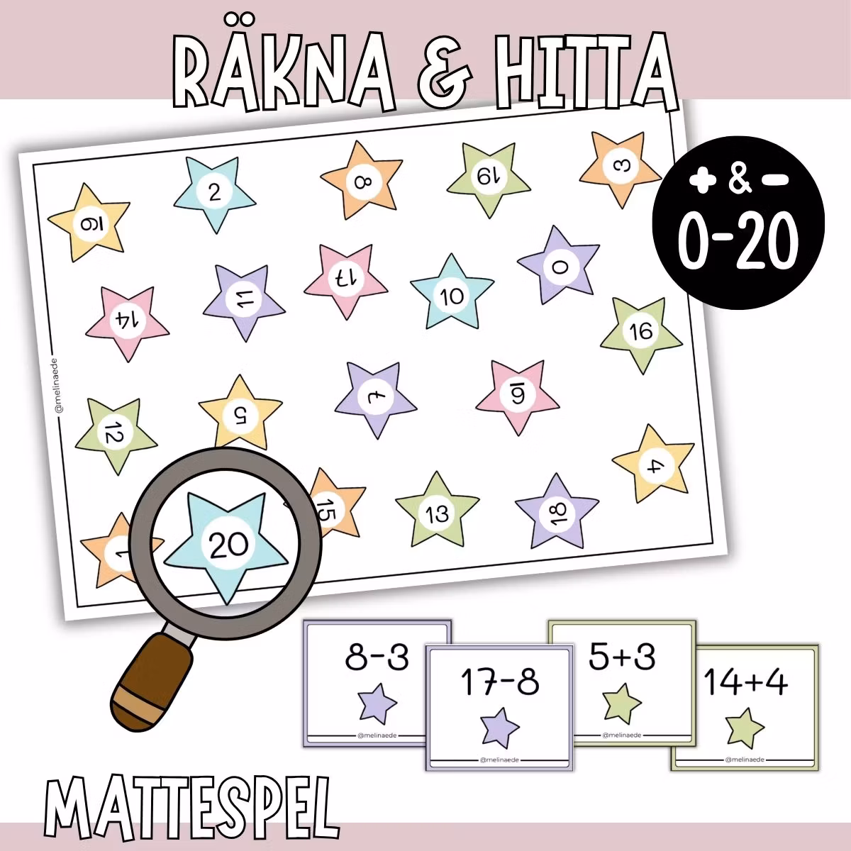 Räkna & hitta (0-20) - Mattespel med addition & subtraktion