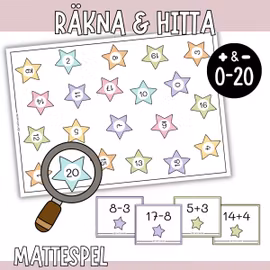 Räkna & hitta (0-20) - Mattespel med addition & subtraktion