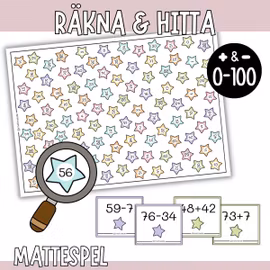 Räkna & hitta (0-100) - Mattespel med addition & subtraktion