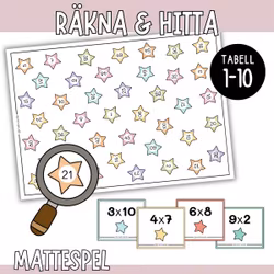 Räkna & hitta (Gångertabell 1-10) - Mattespel med multiplikation