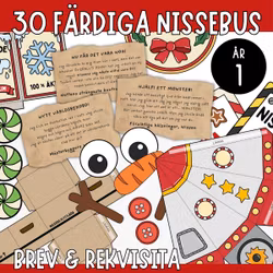 30 färdiga Nissebus - Nissebrev & rekvisita (år 1)