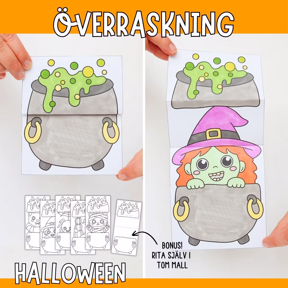 Halloweenpyssel för barn - Kittel som öppnas