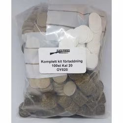 Komplett kit förladdning 100 st kal 20