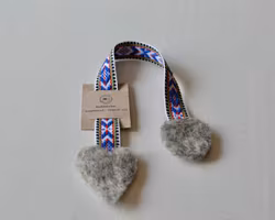 Bokmärke blårött band