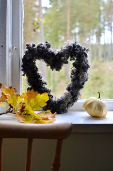 Krans Hjärta SVART