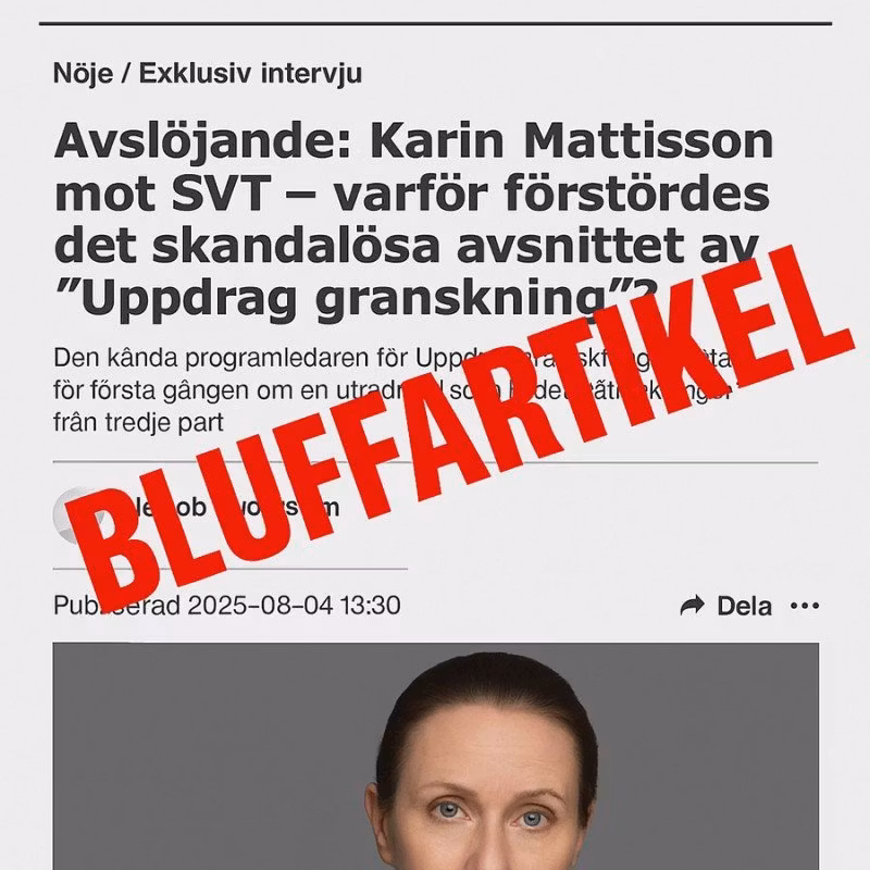 Bluffartikel sprids – utger sig för att komma från Aftonbladet och Uppdrag granskning