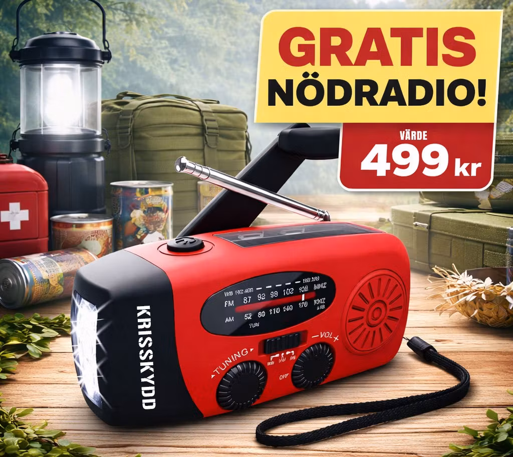 Gratis nödradio (värde 499 kr) när du säkrar din hemberedskap