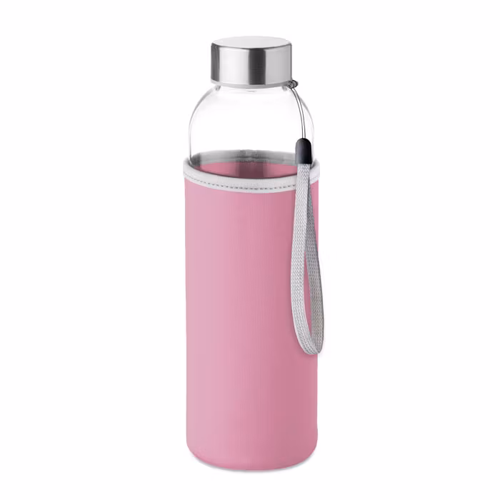 Glasflaska i neopren, Rosa