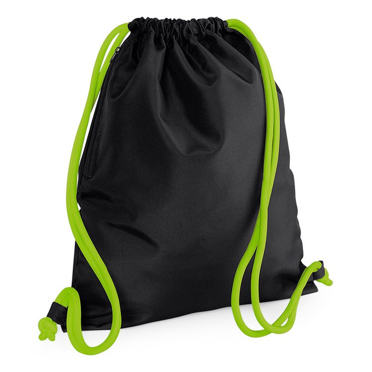 Gympapåse deluxe, svart med lime-snören