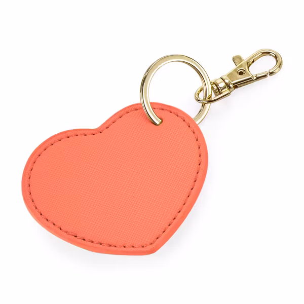Nyckelring PU Heart, korall