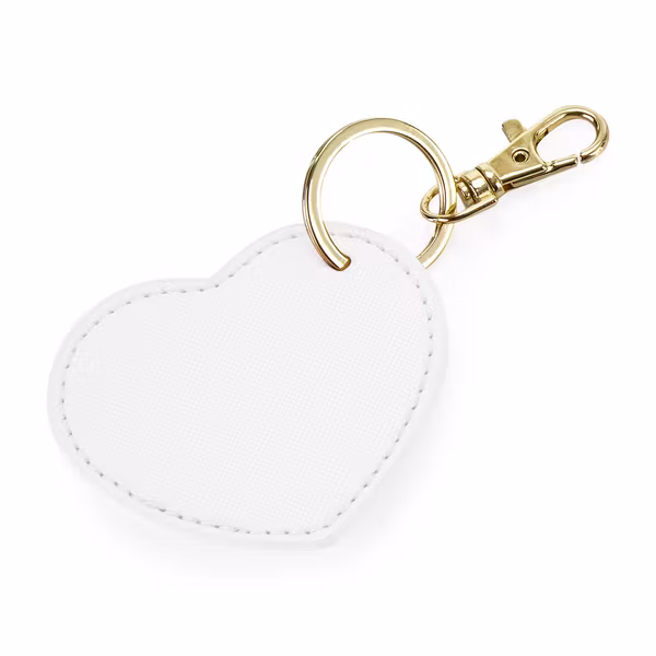 Nyckelring PU Heart, vit