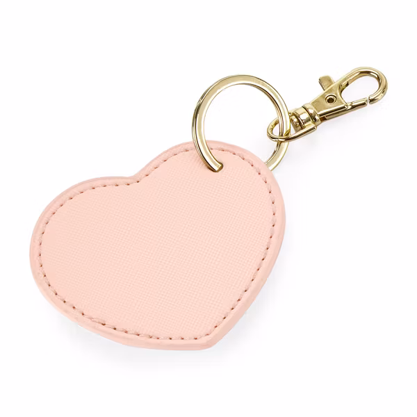 Nyckelring PU Heart, Ljusrosa