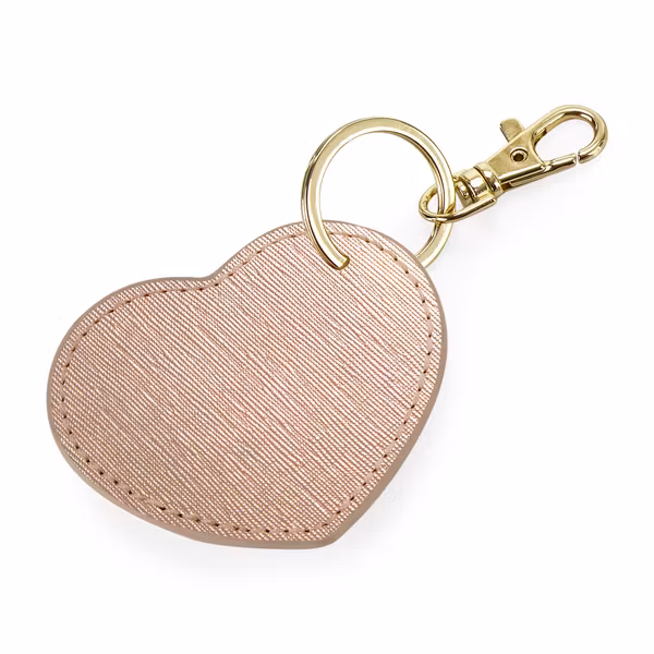 Nyckelring PU Heart, Rose gold