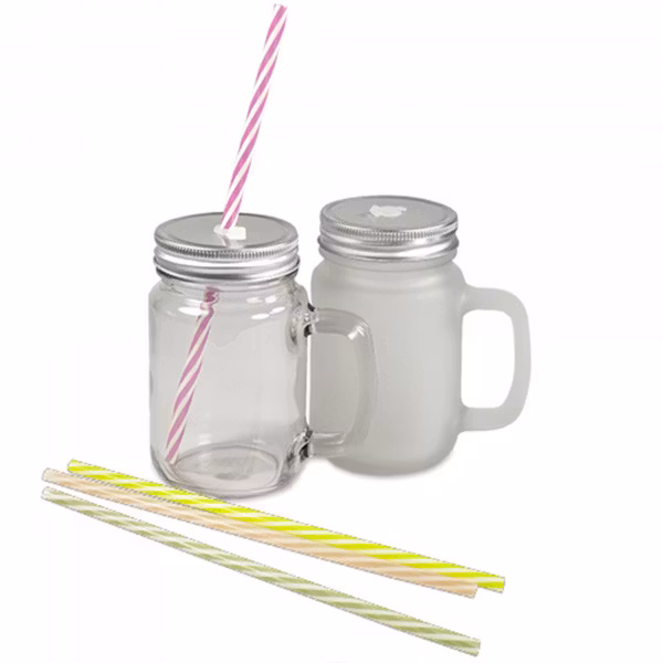 FROSTAD Mason Jar med sugrör