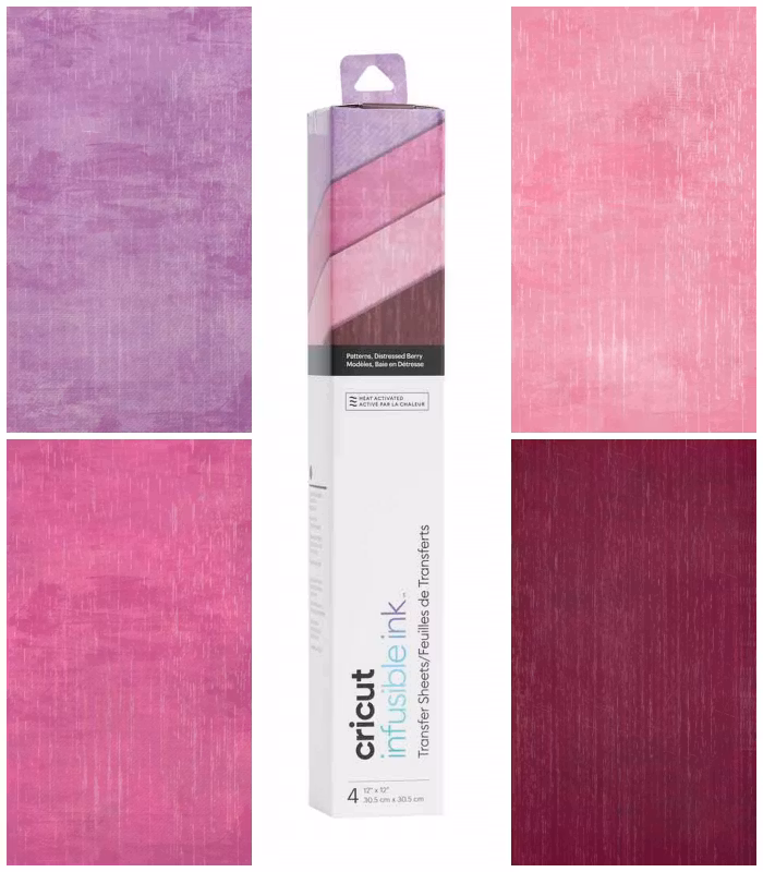 Infusible Ink Transfer Sheet 4-pack, Distressed Berry
